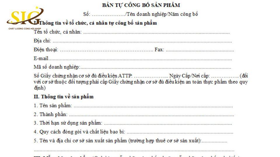 Hồ Sơ Xin Giấy Công Bố Sản Phẩm Thực Phẩm