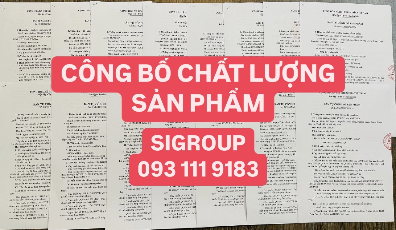 giấy công bố sản phẩm