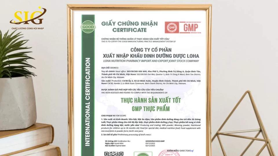 giấy chứng nhận GMP