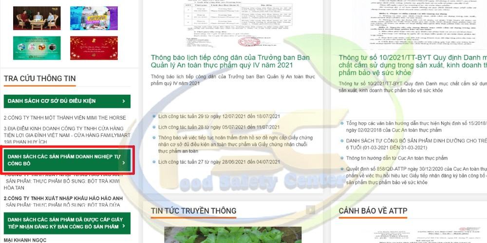 tra cứu công bố sản phẩm
